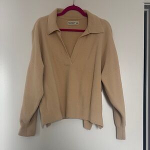 Abercrombie & Fitch Camel V-Neck Sweater